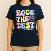 Rock The Test Testing Day Retro Motivational Teacher Student T-Shirt
