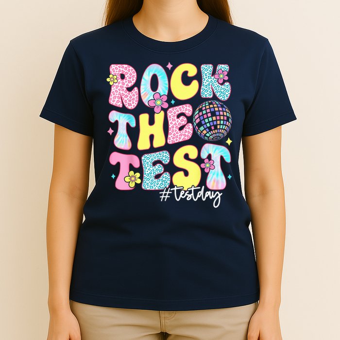 Rock The Test Testing Day Retro Motivational Teacher Student T-Shirt