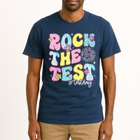 Rock The Test Testing Day Retro Motivational Teacher Student Tall T-Shirt
