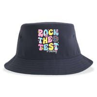 Rock The Test Testing Day Retro Motivational Teacher Student Sustainable Bucket Hat
