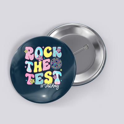 Rock The Test Testing Day Retro Motivational Teacher Student Button