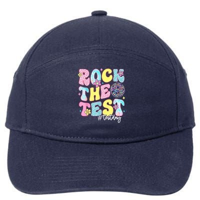 Rock The Test Testing Day Retro Motivational Teacher Student 7-Panel Snapback Hat