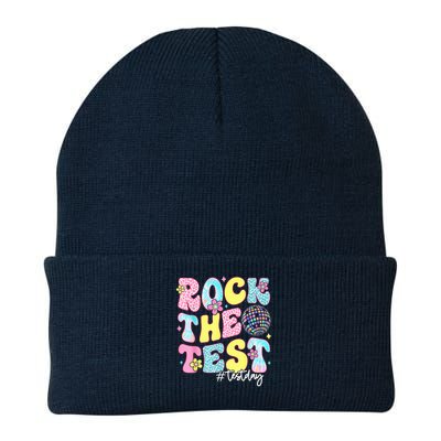 Rock The Test Testing Day Retro Motivational Teacher Student Beanie