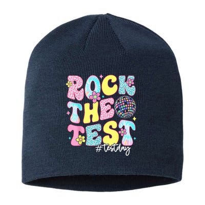 Rock The Test Testing Day Retro Motivational Teacher Student Sustainable Beanie