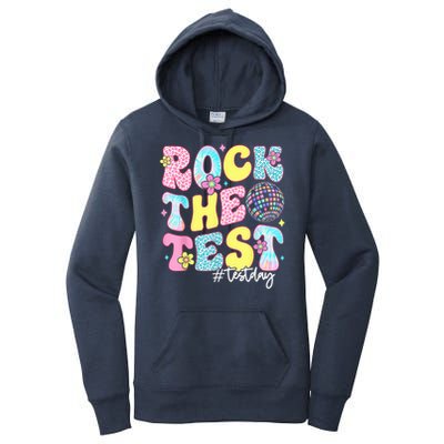 Rock The Test Testing Day Retro Motivational Teacher Student Women's Pullover Hoodie