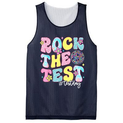 Rock The Test Testing Day Retro Motivational Teacher Student Mesh Reversible Basketball Jersey Tank
