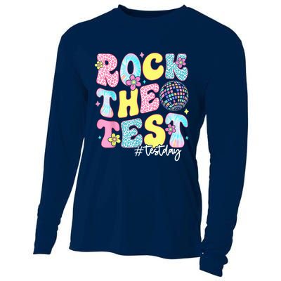 Rock The Test Testing Day Retro Motivational Teacher Student Cooling Performance Long Sleeve Crew