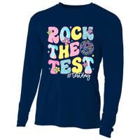 Rock The Test Testing Day Retro Motivational Teacher Student Cooling Performance Long Sleeve Crew