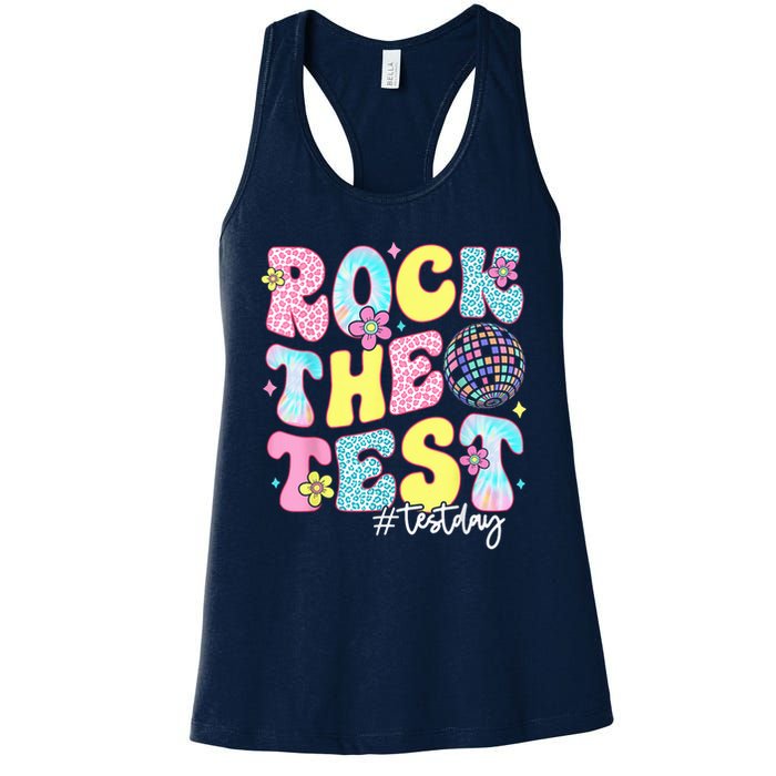 Rock The Test Testing Day Retro Motivational Teacher Student Womens Tank Top