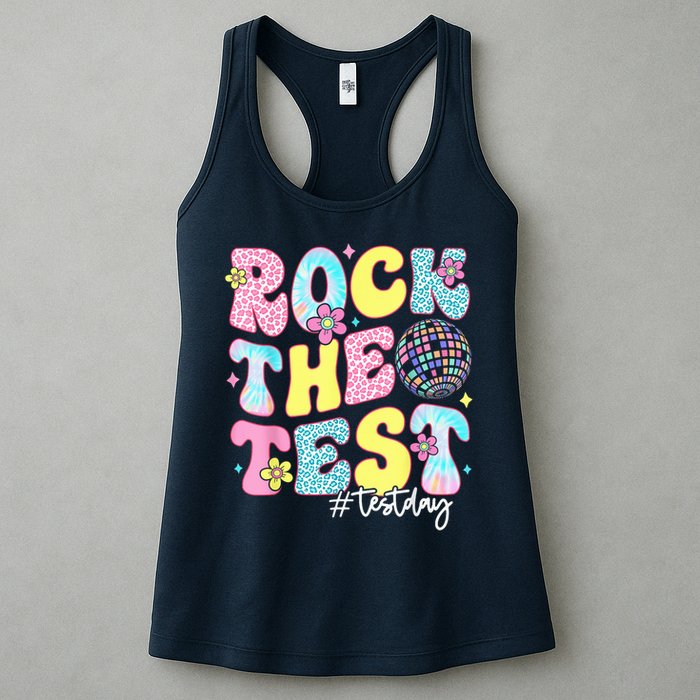 Rock The Test Testing Day Retro Motivational Teacher Student Womens Tank Top