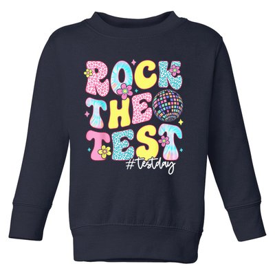 Rock The Test Testing Day Retro Motivational Teacher Student Toddler Sweatshirt