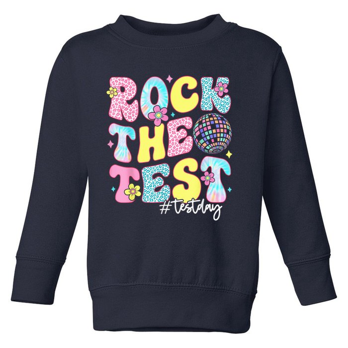 Rock The Test Testing Day Retro Motivational Teacher Student Toddler Sweatshirt