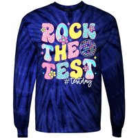 Rock The Test Testing Day Retro Motivational Teacher Student Tie-Dye Long Sleeve Shirt