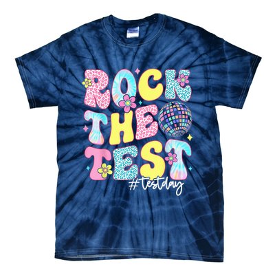 Rock The Test Testing Day Retro Motivational Teacher Student Tie-Dye T-Shirt