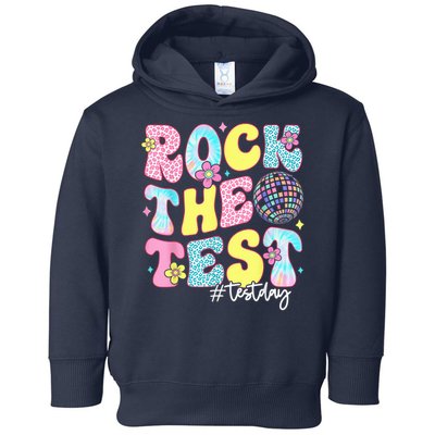 Rock The Test Testing Day Retro Motivational Teacher Student Toddler Hoodie