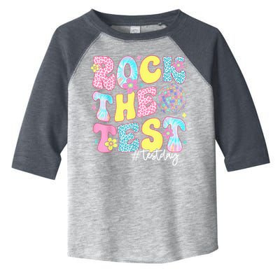 Rock The Test Testing Day Retro Motivational Teacher Student Toddler Fine Jersey T-Shirt