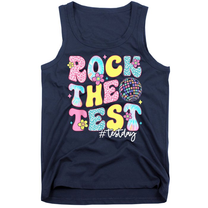 Rock The Test Testing Day Retro Motivational Teacher Student Tank Top