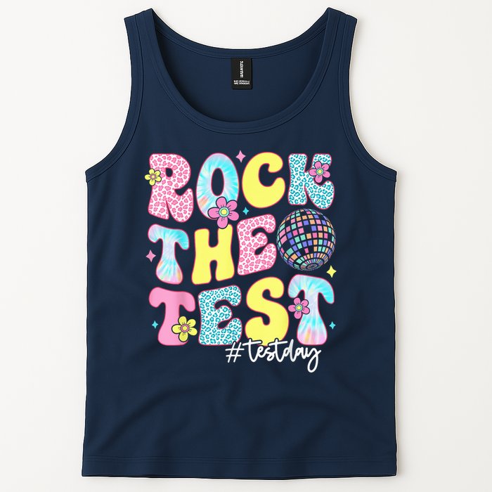 Rock The Test Testing Day Retro Motivational Teacher Student Tank Top