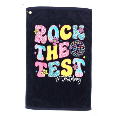 Rock The Test Testing Day Retro Motivational Teacher Student Golf Towel