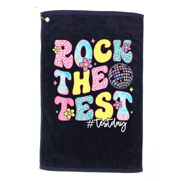 Rock The Test Testing Day Retro Motivational Teacher Student Golf Towel