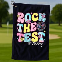 Rock The Test Testing Day Retro Motivational Teacher Student Golf Towel