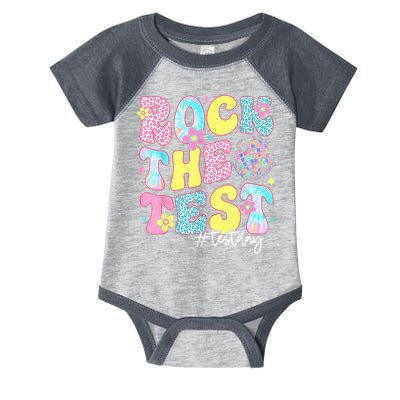 Rock The Test Testing Day Retro Motivational Teacher Student Infant Baby Jersey Bodysuit