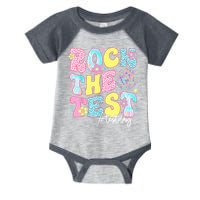 Rock The Test Testing Day Retro Motivational Teacher Student Infant Baby Jersey Bodysuit