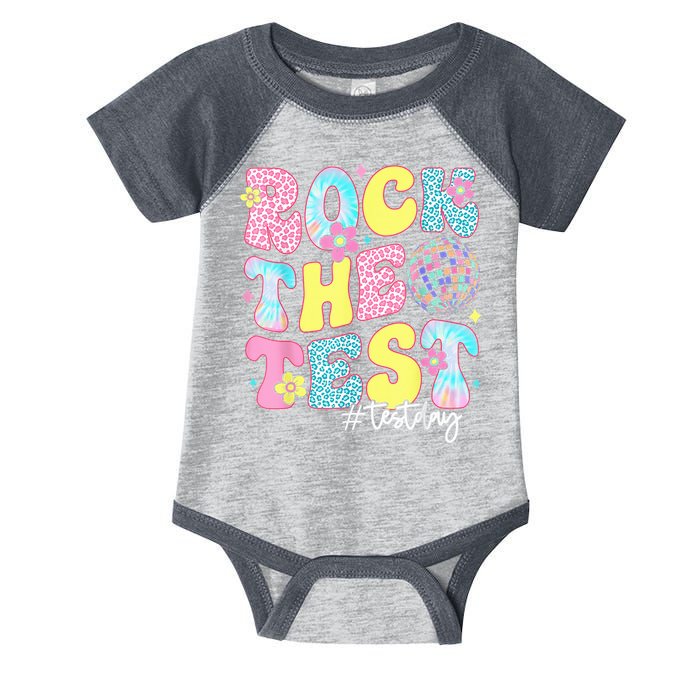 Rock The Test Testing Day Retro Motivational Teacher Student Infant Baby Jersey Bodysuit