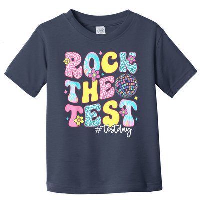 Rock The Test Testing Day Retro Motivational Teacher Student Toddler T-Shirt