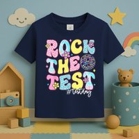 Rock The Test Testing Day Retro Motivational Teacher Student Toddler T-Shirt
