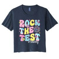 Rock The Test Testing Day Retro Motivational Teacher Student Crop Top