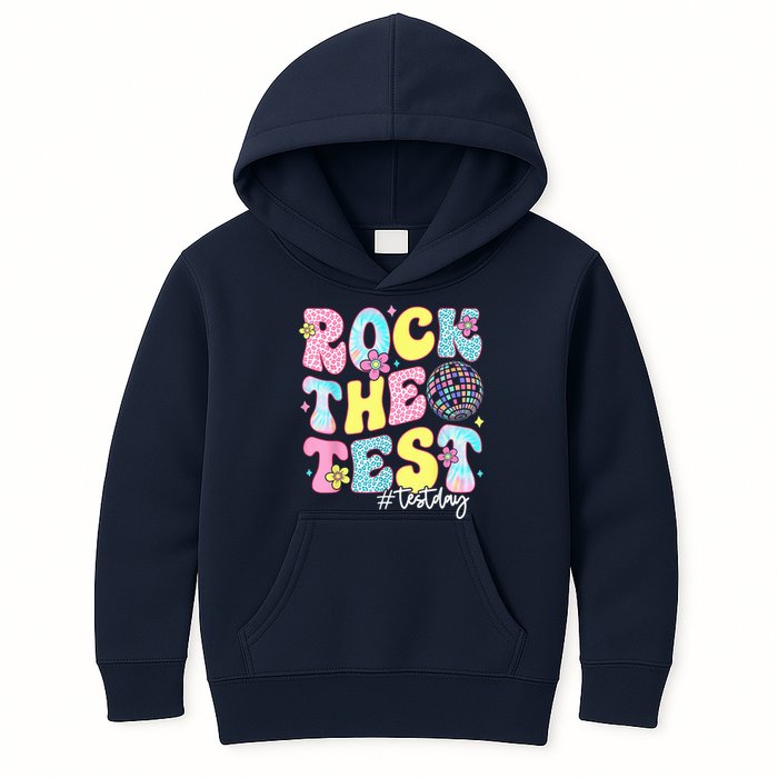 Rock The Test Testing Day Retro Motivational Teacher Student Kids Hoodie