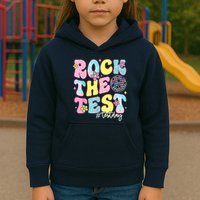 Rock The Test Testing Day Retro Motivational Teacher Student Kids Hoodie