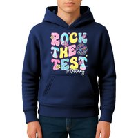 Rock The Test Testing Day Retro Motivational Teacher Student Kids Hoodie