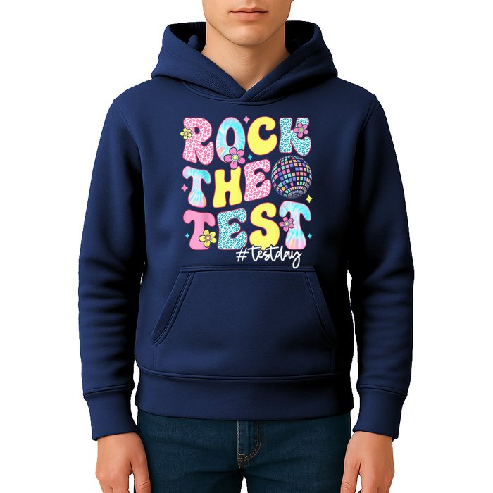 Rock The Test Testing Day Retro Motivational Teacher Student Kids Hoodie
