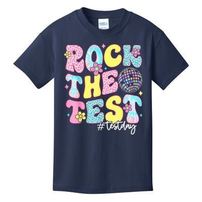 Rock The Test Testing Day Retro Motivational Teacher Student Kids T-Shirt