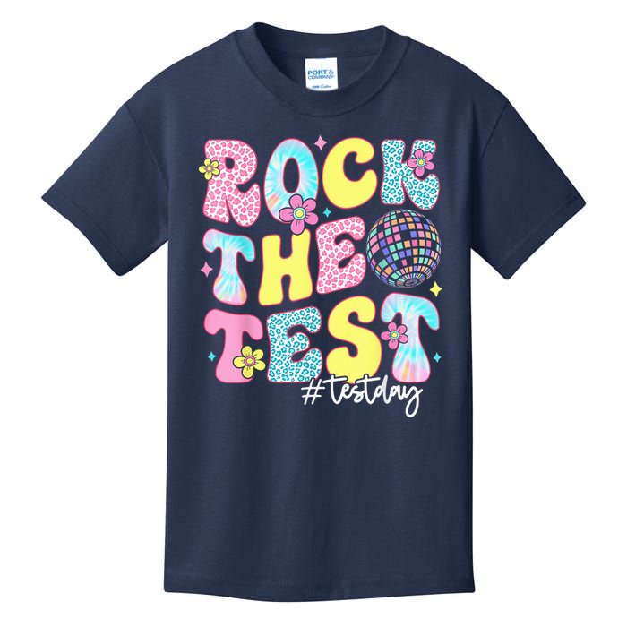 Rock The Test Testing Day Retro Motivational Teacher Student Kids T-Shirt