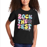 Rock The Test Testing Day Retro Motivational Teacher Student Kids T-Shirt