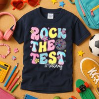 Rock The Test Testing Day Retro Motivational Teacher Student Kids T-Shirt