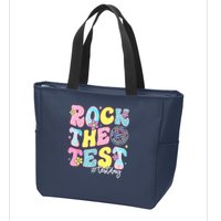 Rock The Test Testing Day Retro Motivational Teacher Student Zip Tote Bag