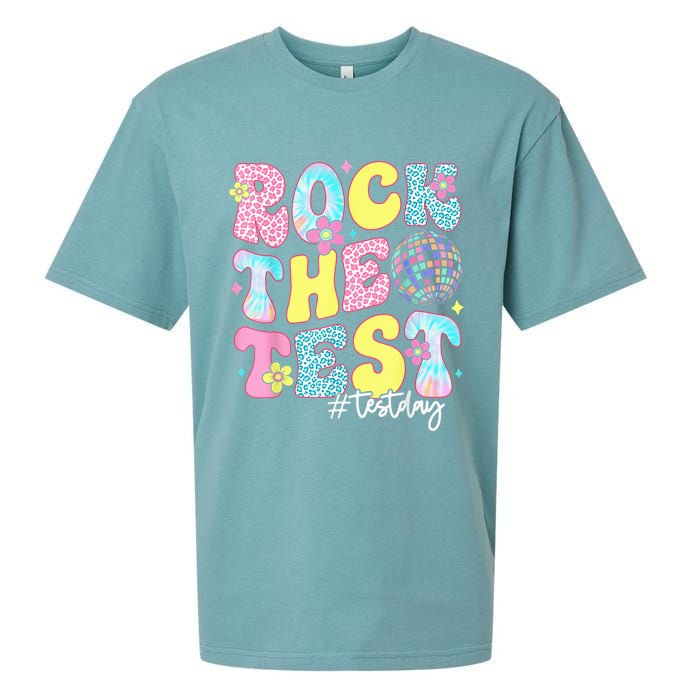 Rock The Test Testing Day Retro Motivational Teacher Student Sueded Cloud Jersey T-Shirt