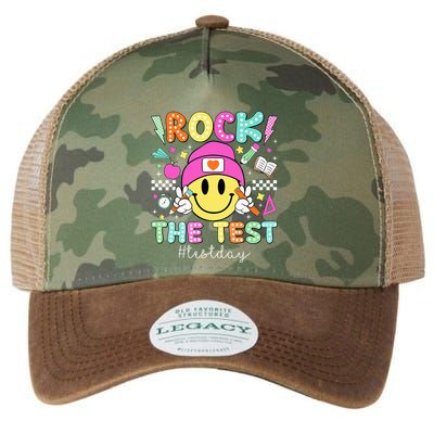 Rock The Test Testing Day Motivational Teachers Students Legacy Tie Dye Trucker Hat