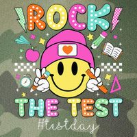Rock The Test Testing Day Motivational Teachers Students Legacy Tie Dye Trucker Hat