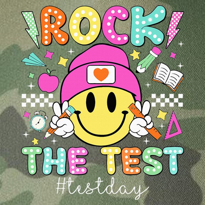 Rock The Test Testing Day Motivational Teachers Students Legacy Tie Dye Trucker Hat