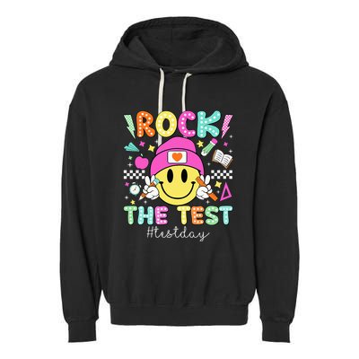 Rock The Test Testing Day Motivational Teachers Students Garment-Dyed Fleece Hoodie