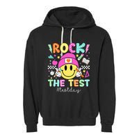 Rock The Test Testing Day Motivational Teachers Students Garment-Dyed Fleece Hoodie