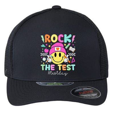 Rock The Test Testing Day Motivational Teachers Students Flexfit Unipanel Trucker Cap