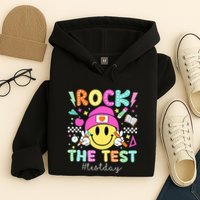 Rock The Test Testing Day Motivational Teachers Students Hoodie