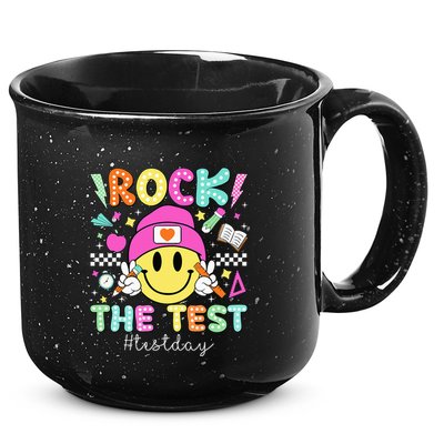 Rock The Test Testing Day Motivational Teachers Students 15oz Campfire Ceramic Mug