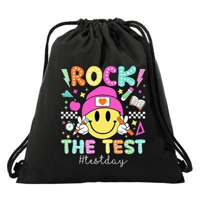 Rock The Test Testing Day Motivational Teachers Students Drawstring Bag